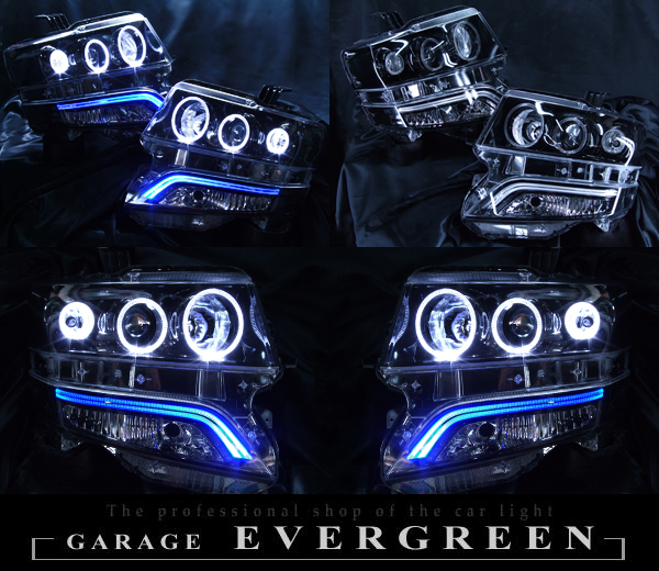 ブラック□N BOX カスタムJF1/JF2/NBOXイカリングヘッドライトEG