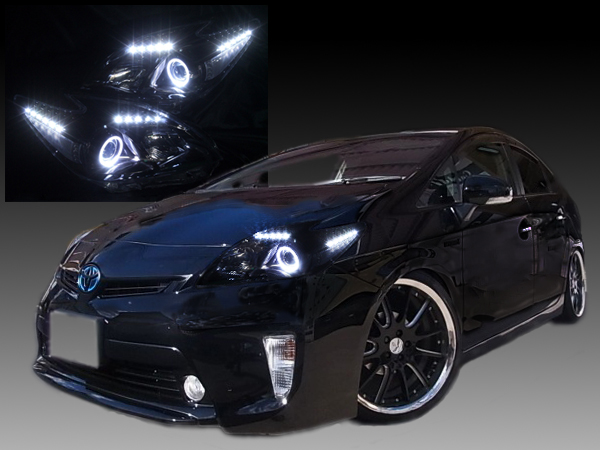 ZVW30系 プリウス 前期/後期 ハロゲンベース ヘッドライト ブラック