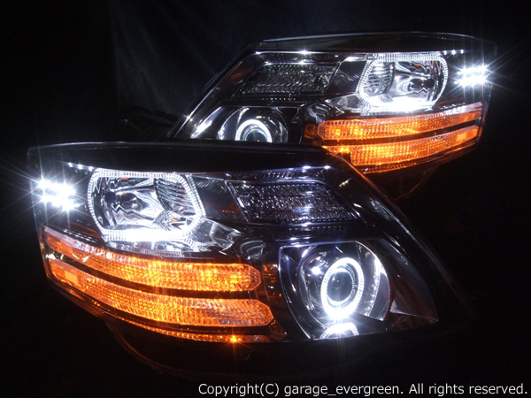 10系アルファード後期 4連白色イカリング&高輝度LED28発 LEDヘッド