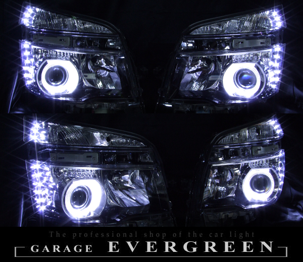 ZRR70系 VOXY ヴォクシー 後期 HID車用 LEDイカリング＆増設白LED 仕様