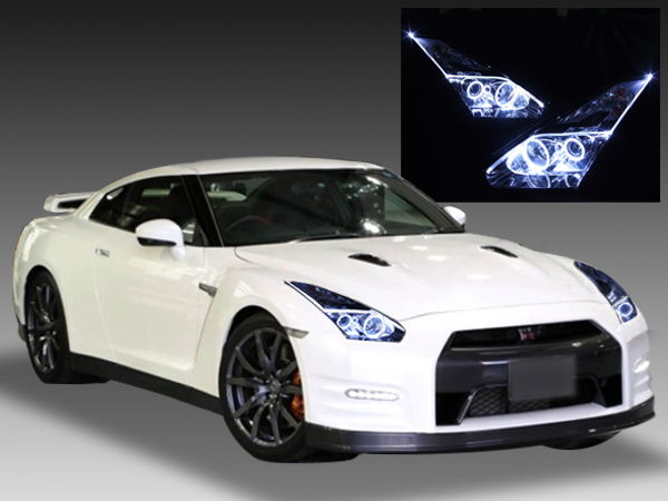 R35 GT-R 前期/中期 純正ドレスアップヘッドライト LEDイカリング