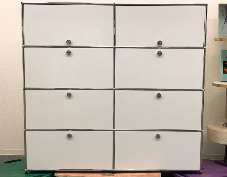 □USM/ハラーシステム□2列4段 キャビネット 白 扉鍵付き | 入荷商品