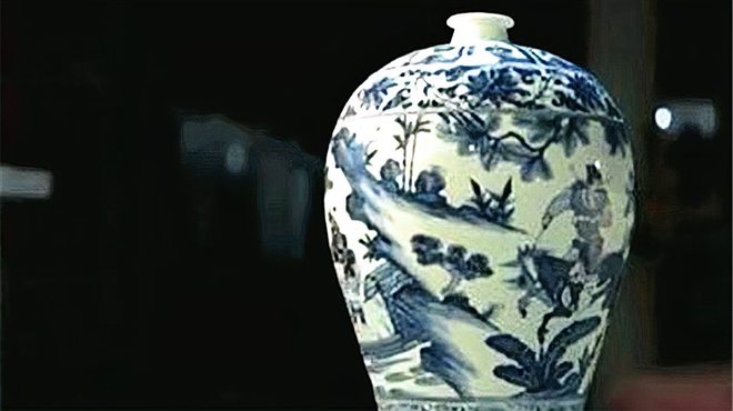 元青花蕭何月下追韓信図梅瓶_百度百科