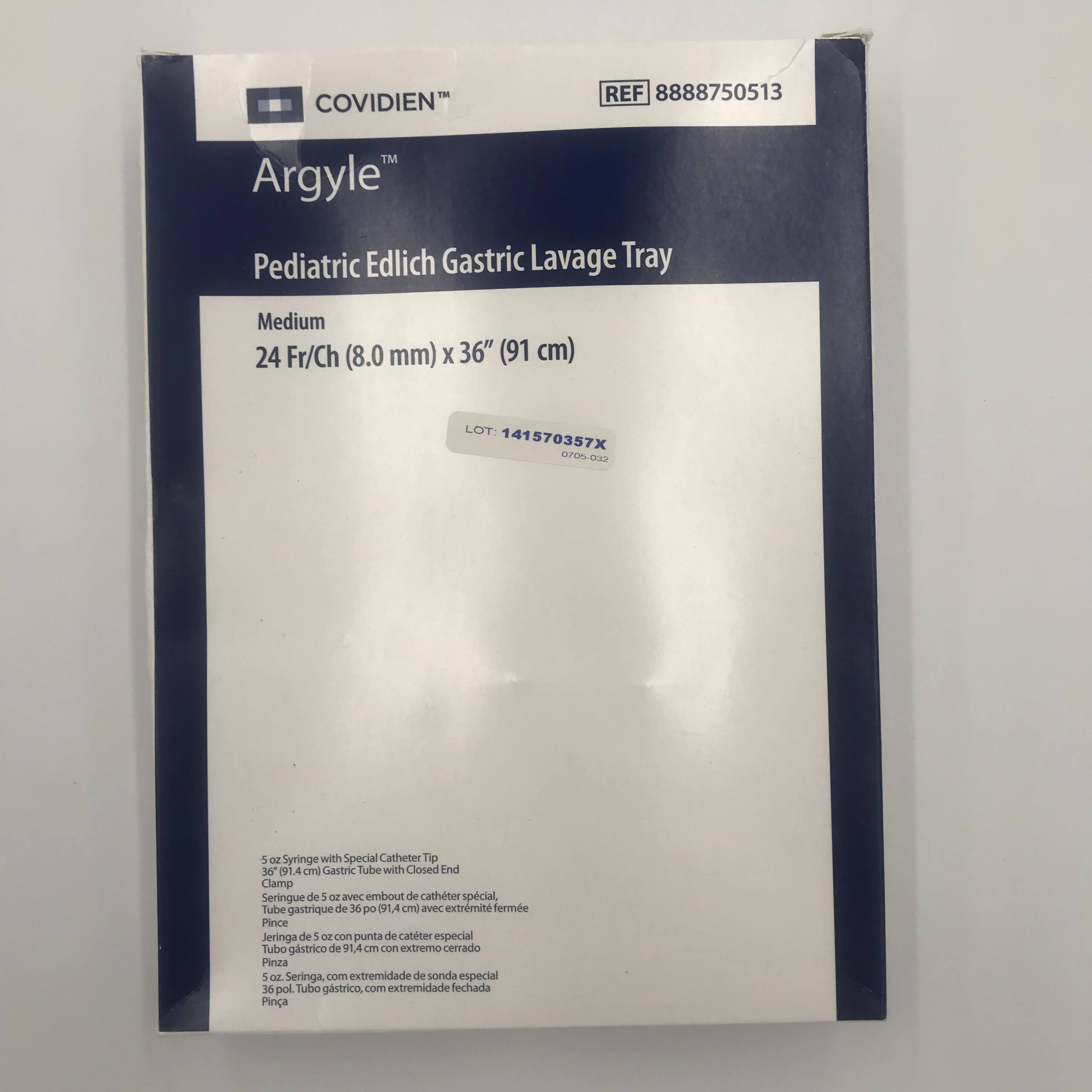 Covidien 8888750513 Argyle Pediatric Edlich Gastric Lavage Tray