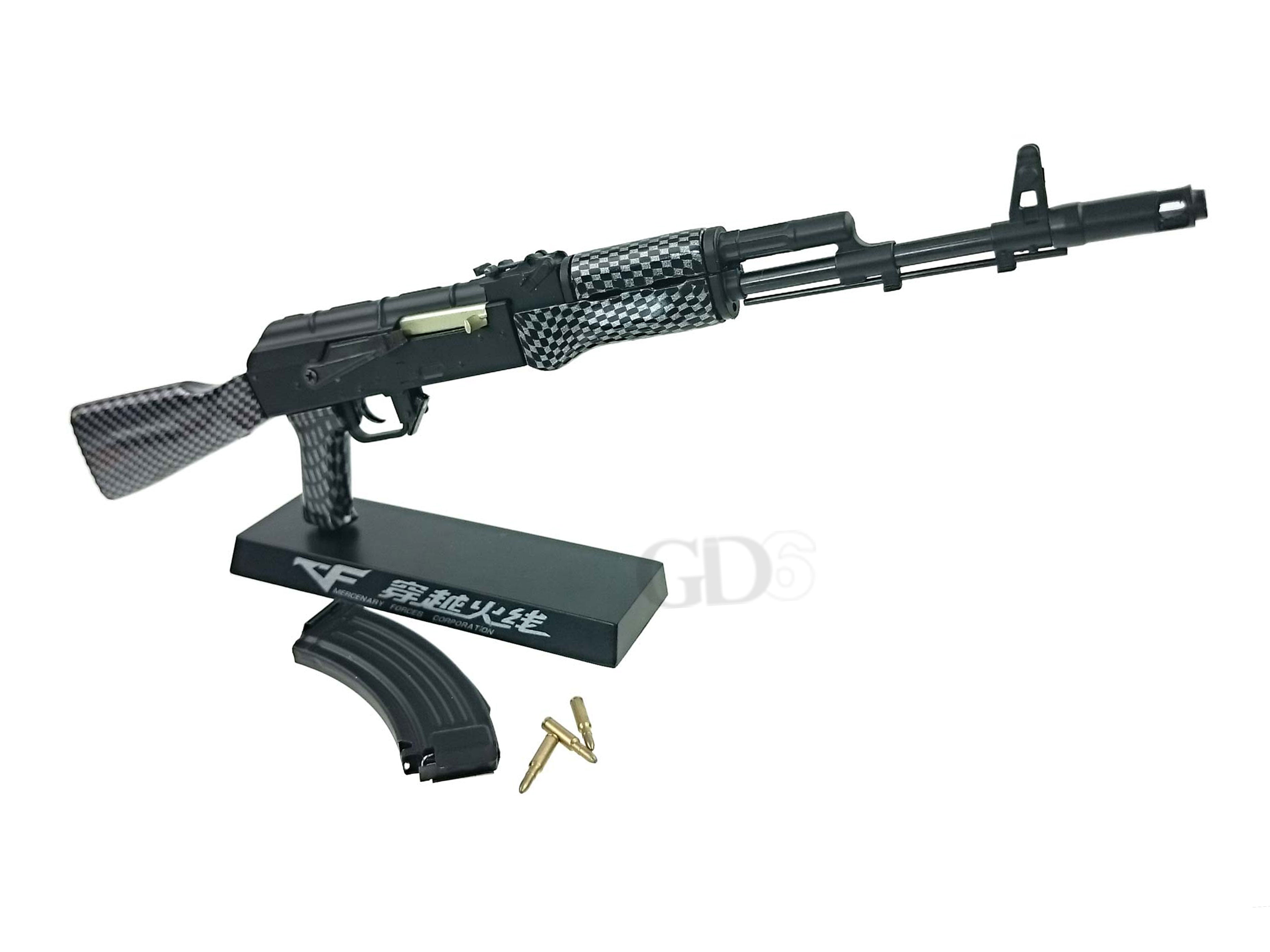 1/3.5 スケール AK47 金属製 ミニモデルガン 組立キット. – GD6-JP