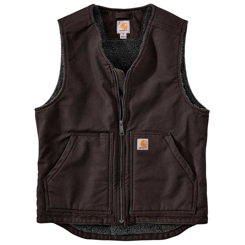 Carhartt 0V394-M Relaxed Fit Washed Duck Sherpa-Lined Vest | Gemplers