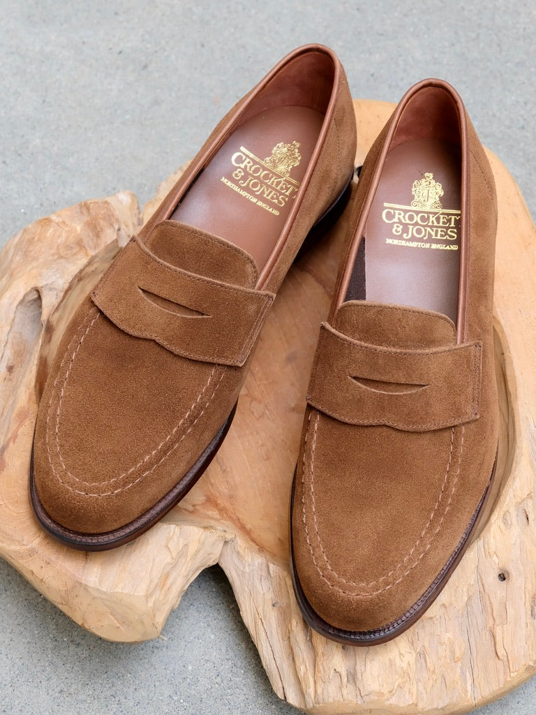 Crockett & Jones Harvard 2 Unlined Loafer in Snuff Suede