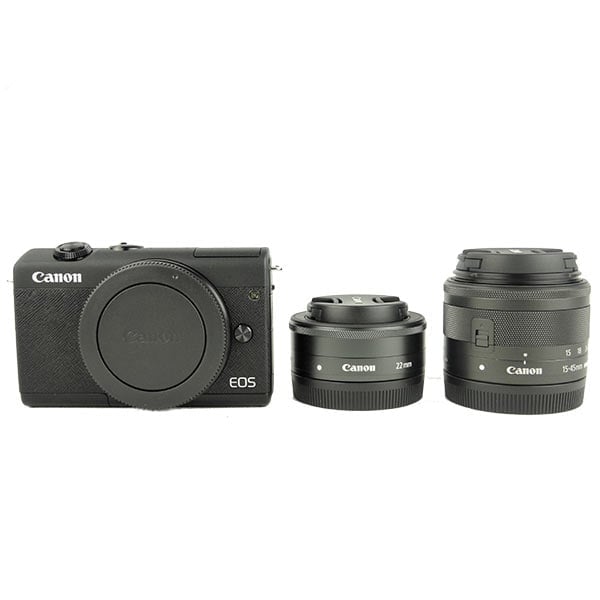 キヤノン ミラーレス一眼カメラ EOS KISS M2 ブラック ダブルズーム