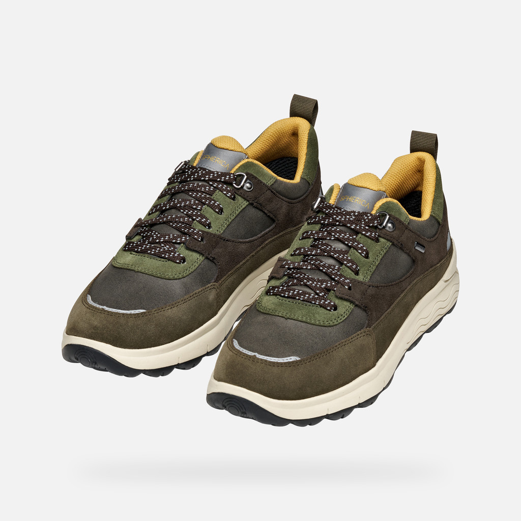 Geox® SPHERICA 4X4 ABX MAN: Military/Coffee Waterproof trainers