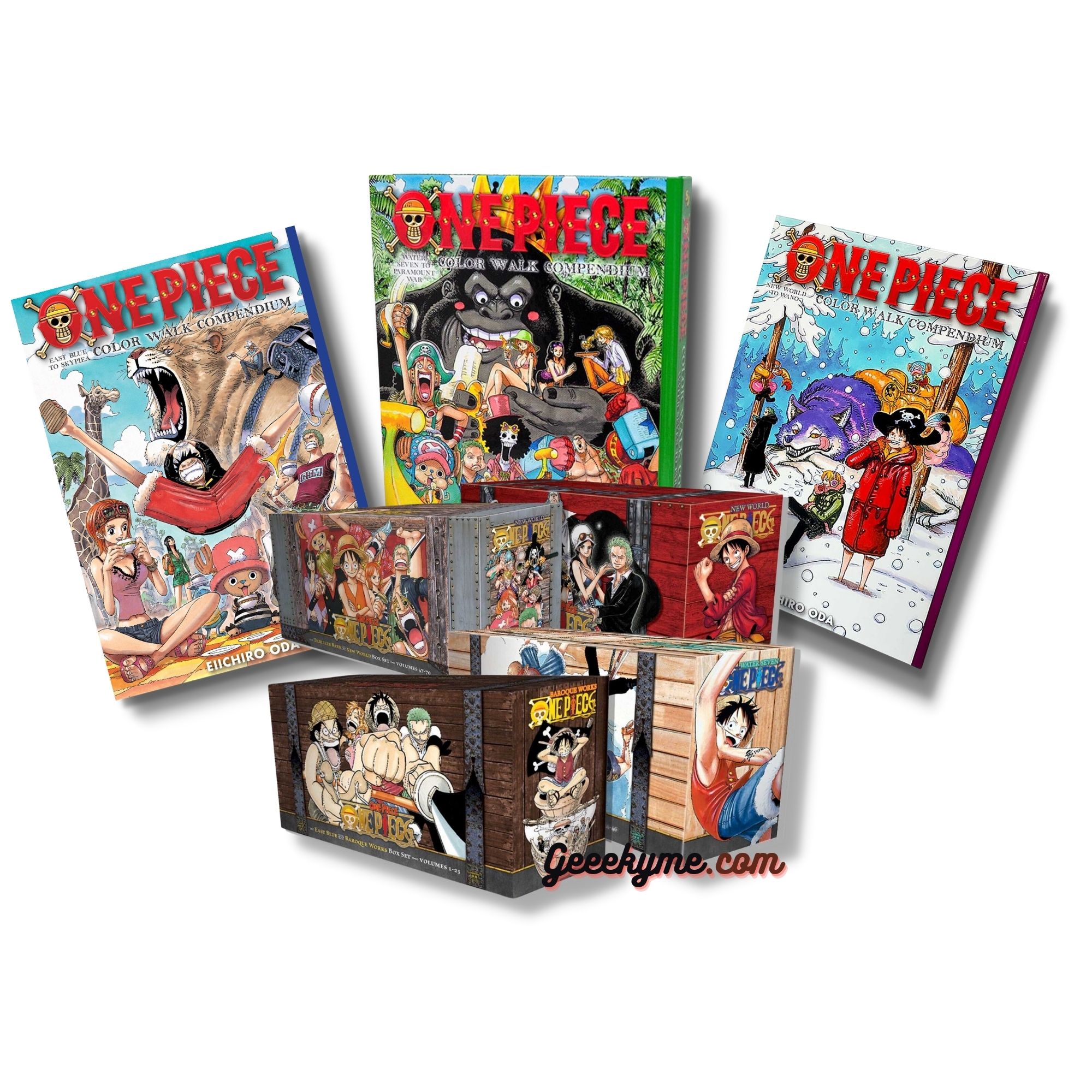One Piece Box Sets 1, 2, 3 & 4 W/Color Compendiums 1, 2 & 3 - Geeekyme