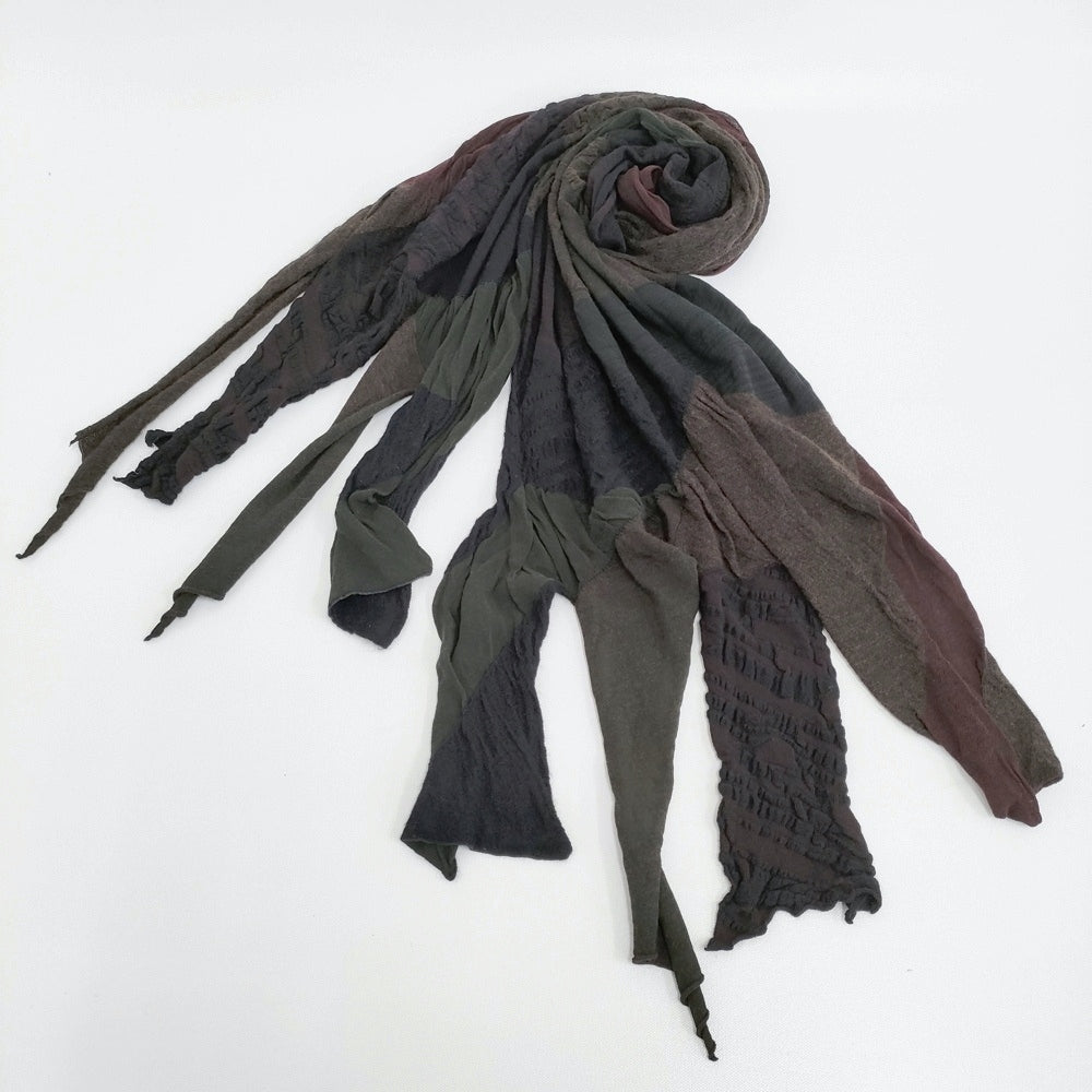 JURGEN LEHL リンクス編み ウールコットン ストール ワインレッド