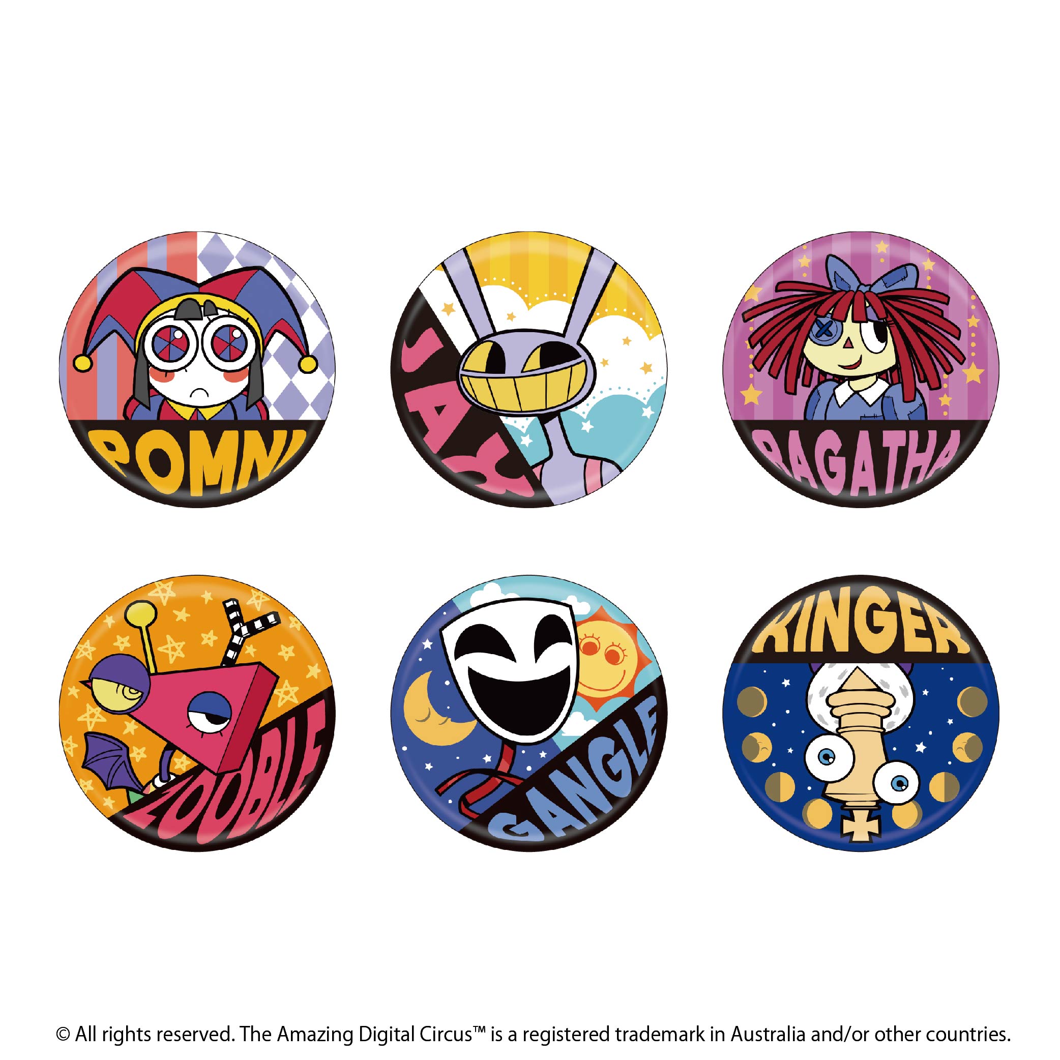 アメイジングデジタルサーカス トレーディング缶バッジ – インフォ