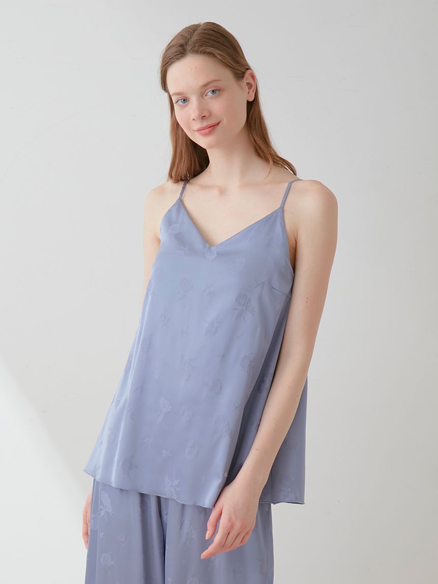 Satin Flower Jacquard Camisole Top