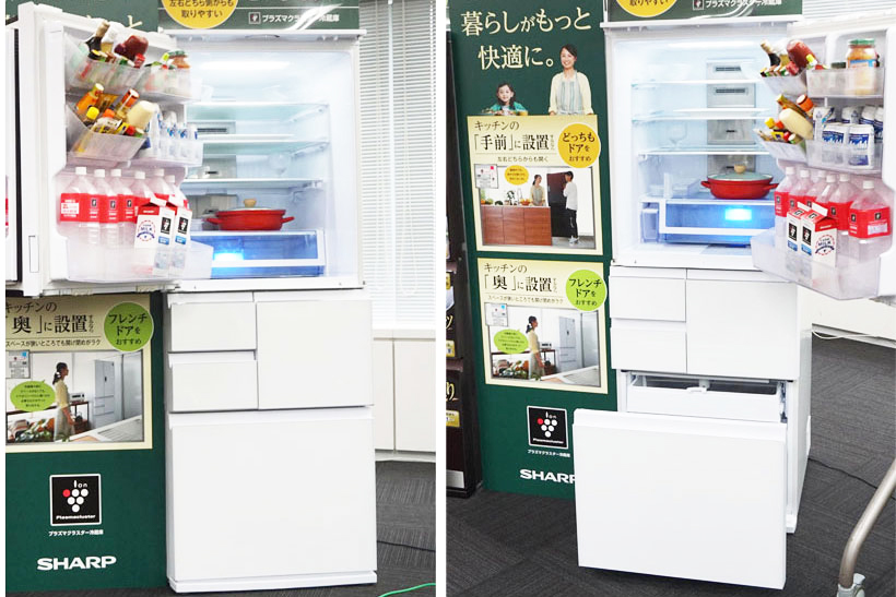 この大容量で「どっちもドア」はすんごい快挙! 触れるだけで左右に開く