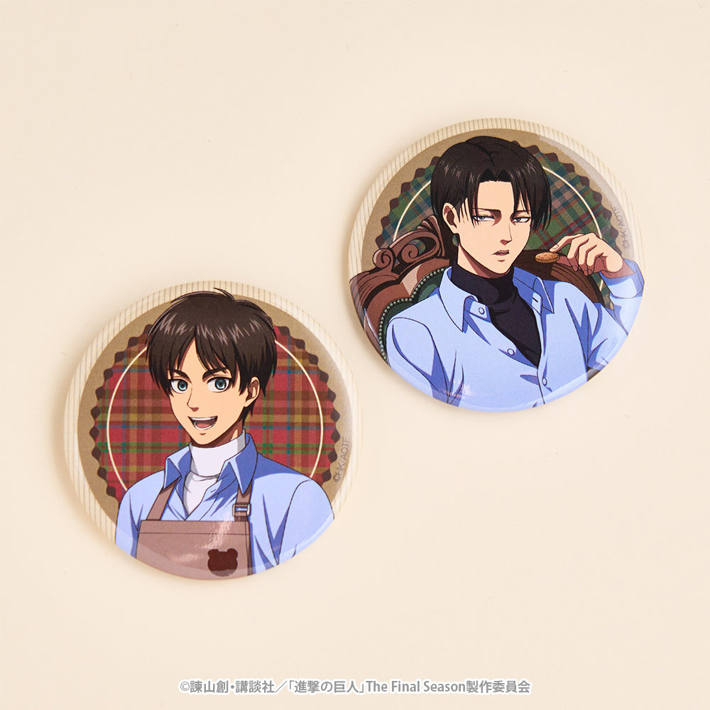 在庫ラスト】進撃の巨人 スクエア缶 リヴァイ 3種類 オルオ グンタ