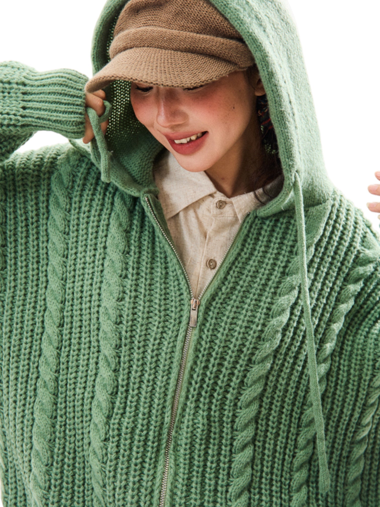 GKIKZ CHUNKY KNIT HOODIE ZIPPER - COZY LIMITED EDITION – Gkikz