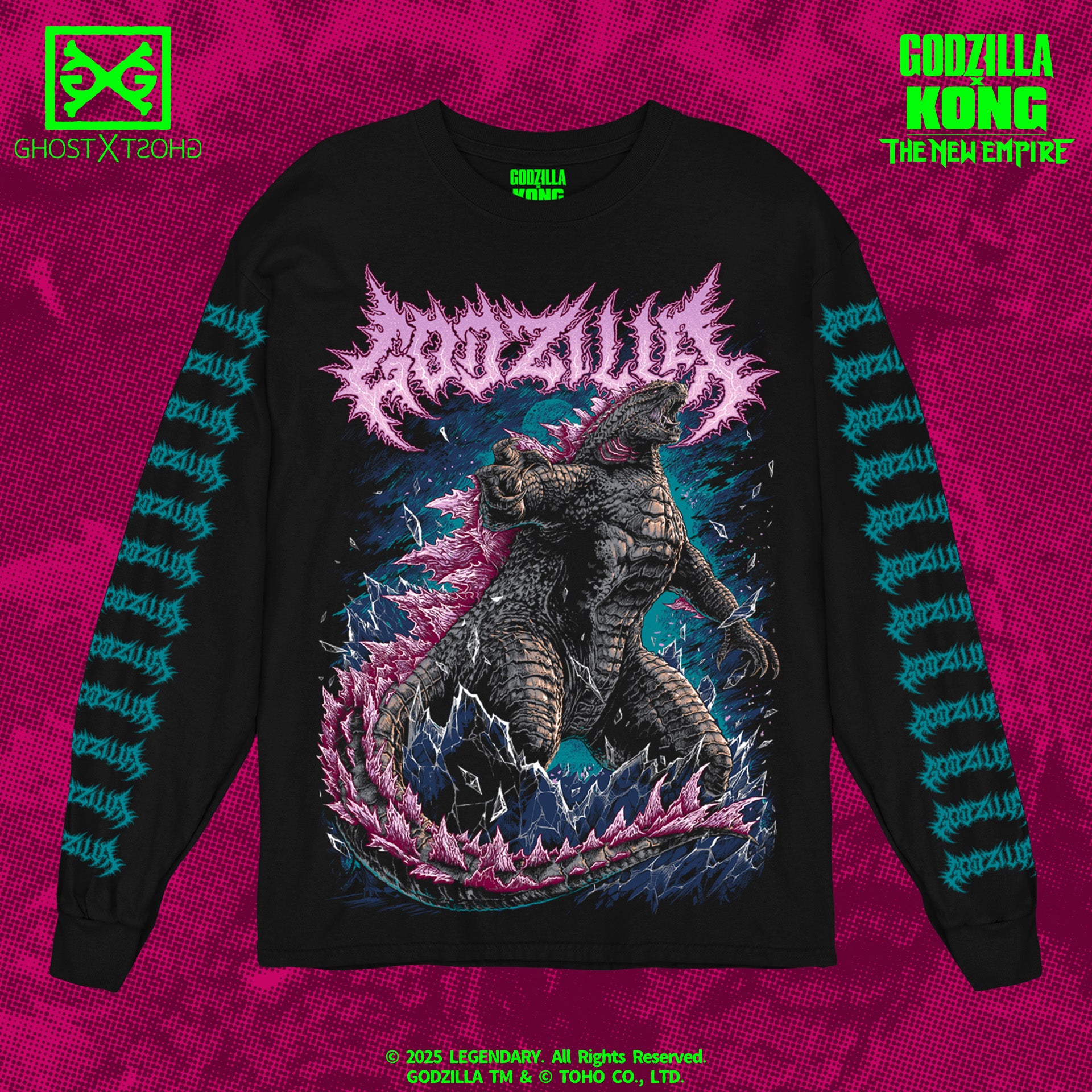 G x K Godzilla Awakens METALCROPOLIS Long Sleeve T-Shirt – GHOST X