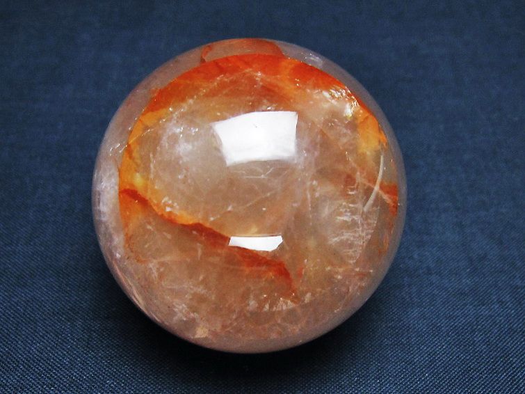 パワーストーン 天然石 ヘマタイトインクォーツ丸玉 49mm [T643-4632]