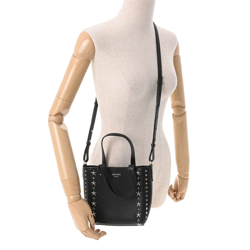 ジミーチュウ2WAYバッグ スタッズ 黒 レディース カーフ ショルダー