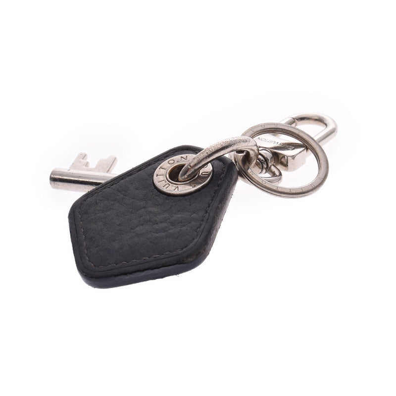 ルイヴィトン鍵モチーフ 黒 シルバー金具 メンズ キーホルダー LOUIS