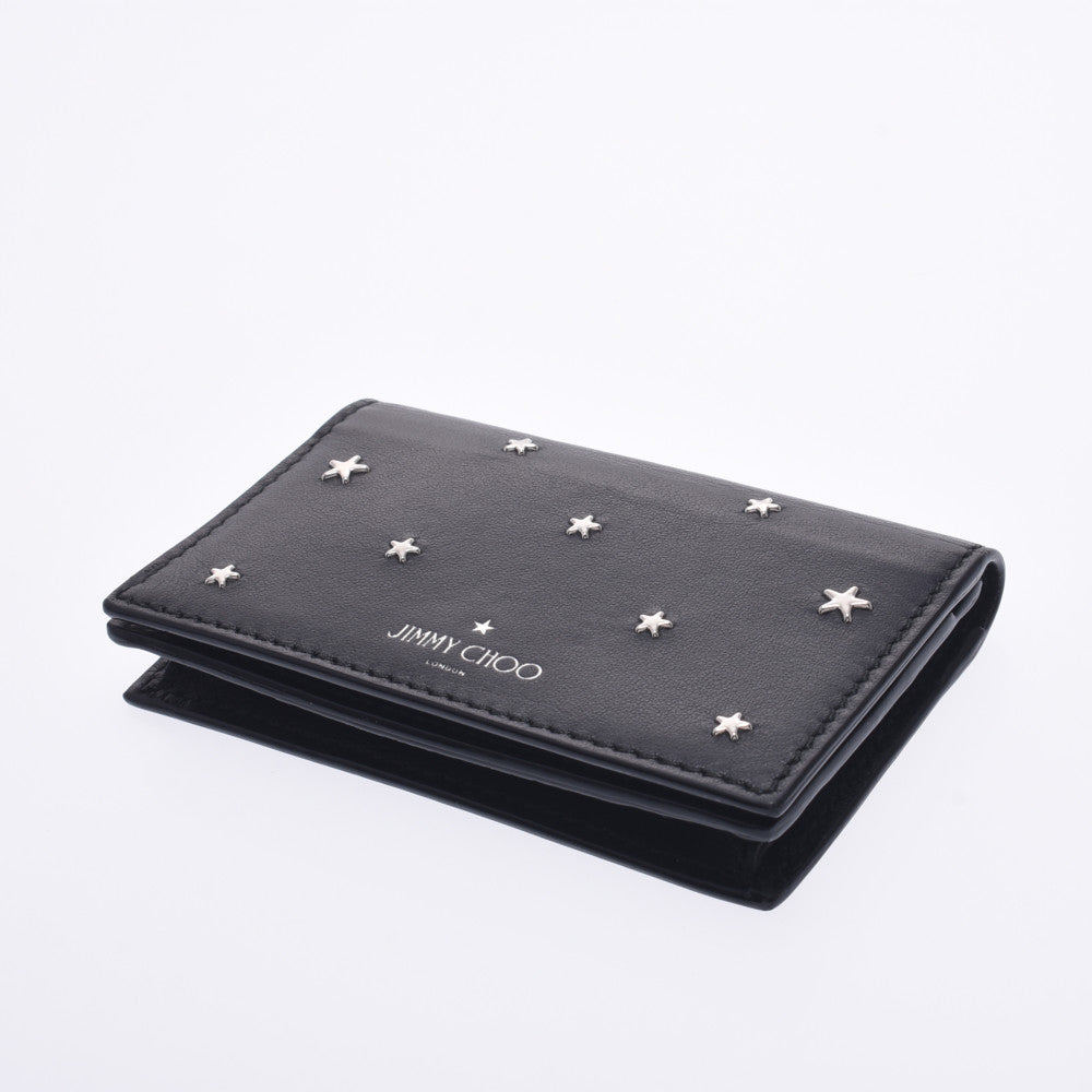 ジミーチュウスタースタッズ 名刺入れ 黒 シルバー金具 ユニセックス