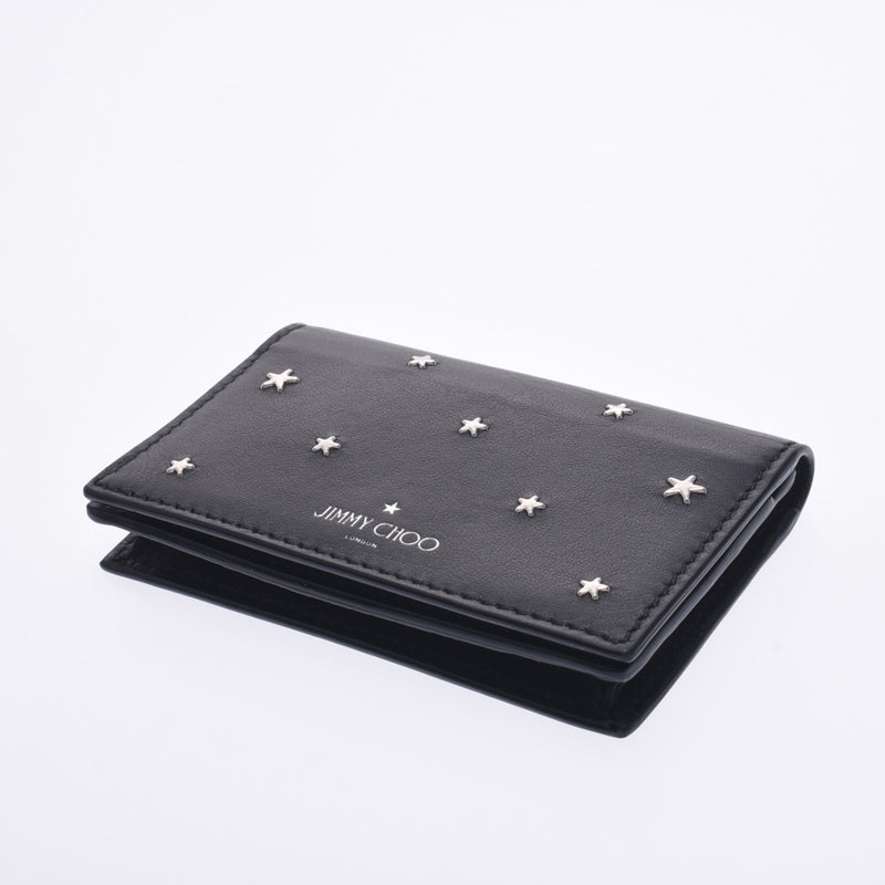 ジミーチュウスタースタッズ 名刺入れ 黒 シルバー金具 ユニセックス