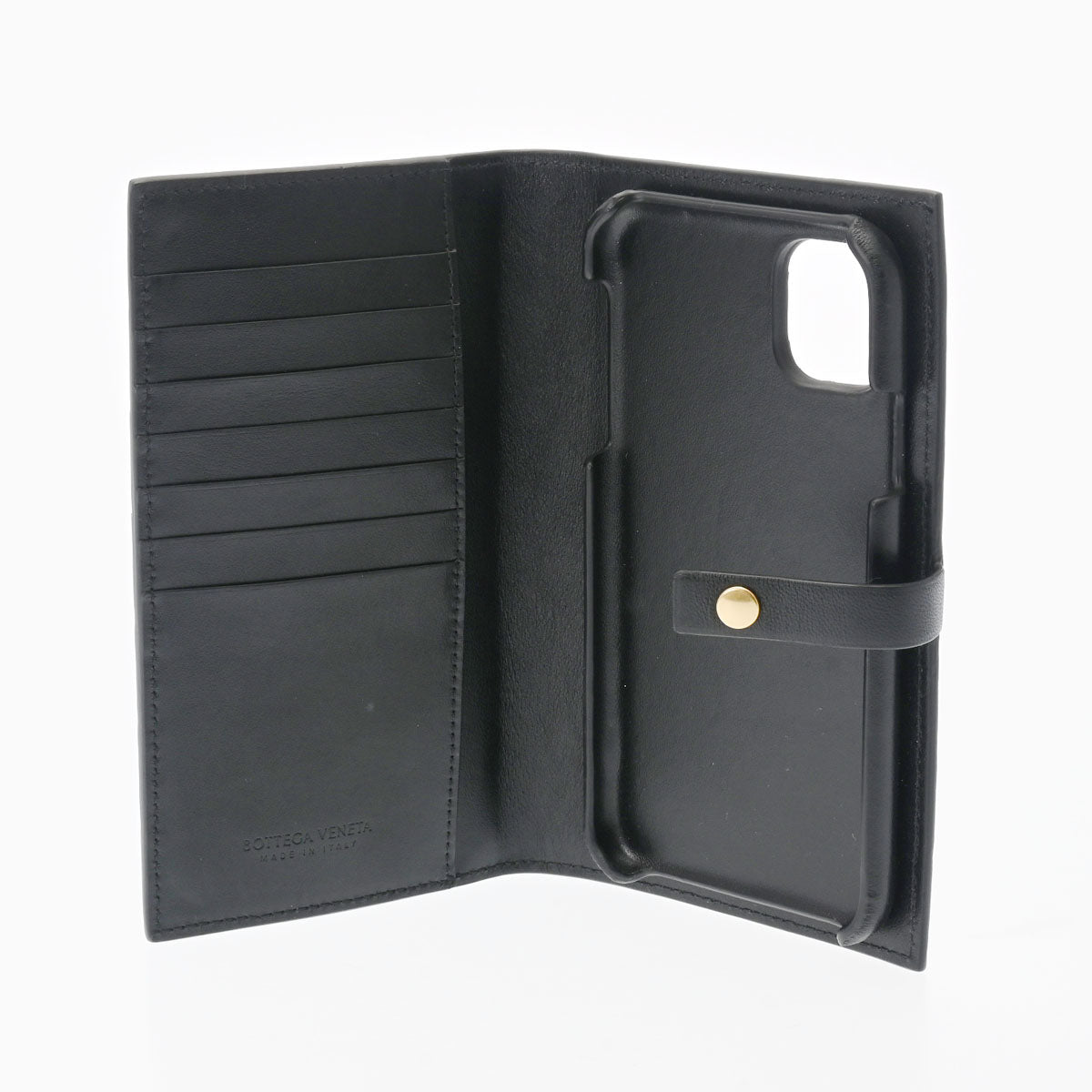 ボッテガヴェネタiPhone11 手帳型ケース イントレチャート 黒 ユニ