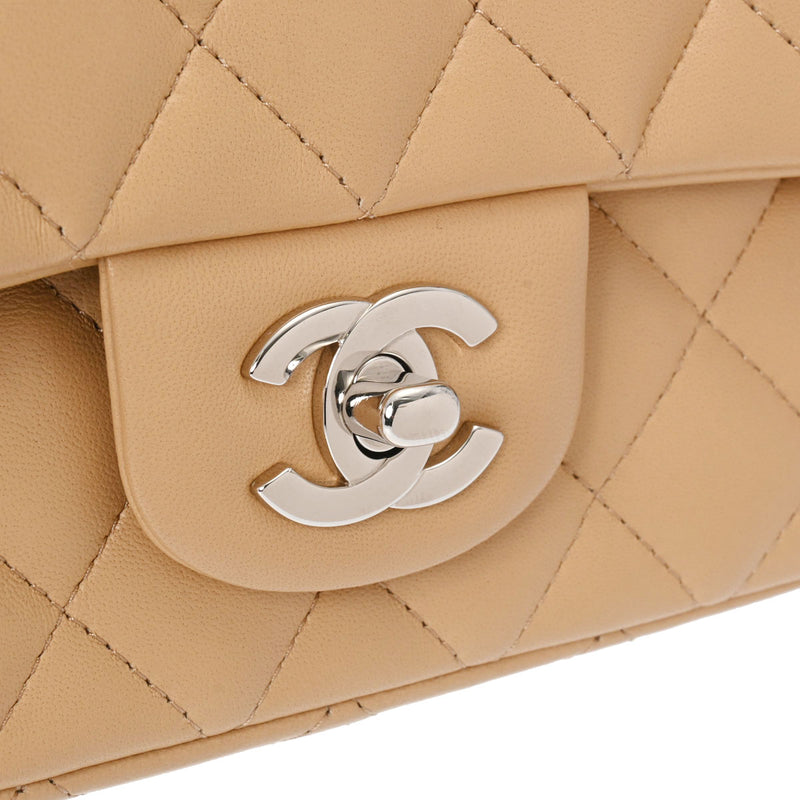 シャネルミニマトラッセ チェーンショルダー 20cm ベージュ シルバー