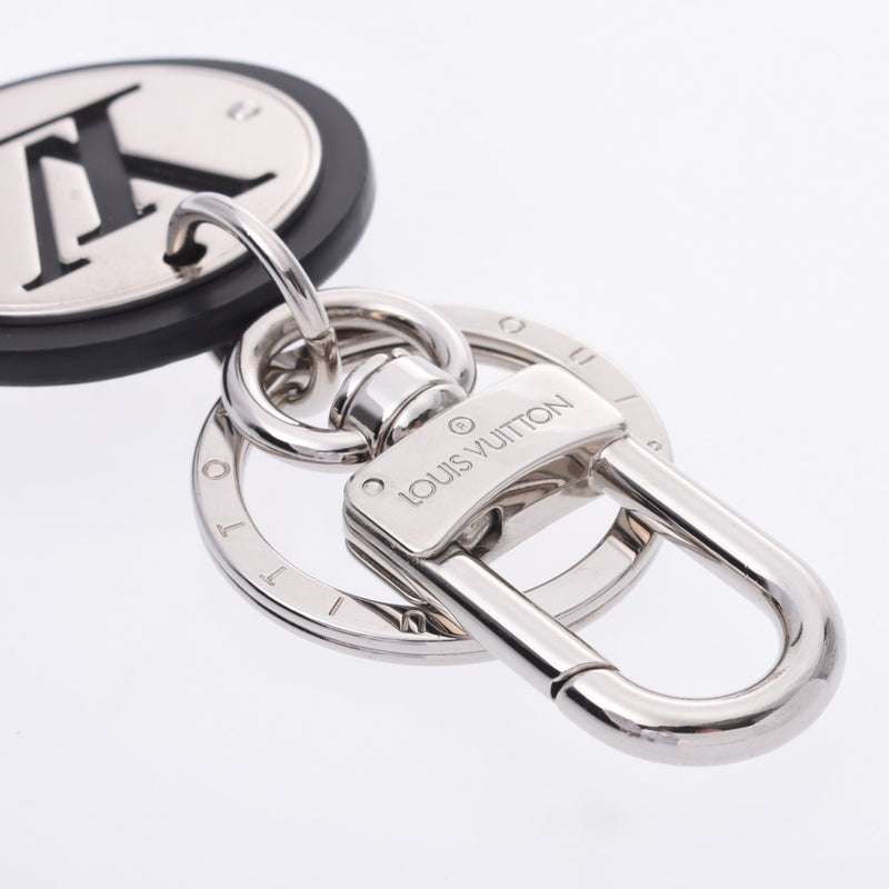 ルイヴィトンLVサークル 黒×シルバー金具 ユニセックス キーホルダー