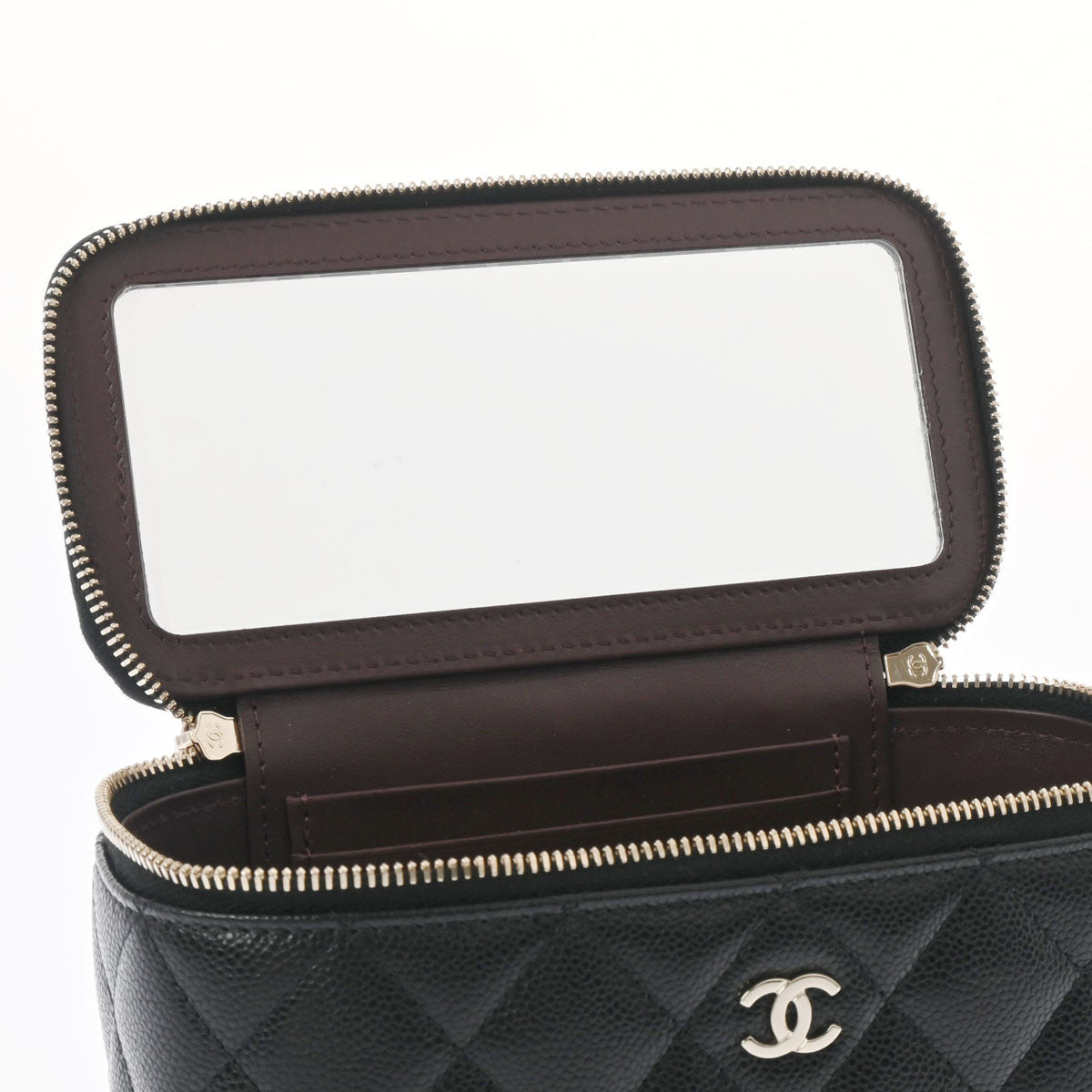 シャネルバニティ チェーンショルダー 黒 ゴールド金具 レディース