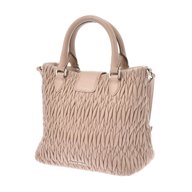 ミュウミュウマテラッセ 2WAY ビジューストラップ ピンクベージュ系