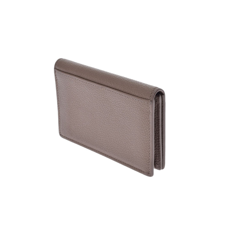 サンローラン名刺入れ グレーブラウン系 レディース カーフ カード