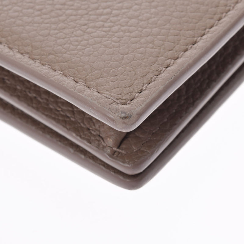 サンローラン名刺入れ グレーブラウン系 レディース カーフ カード