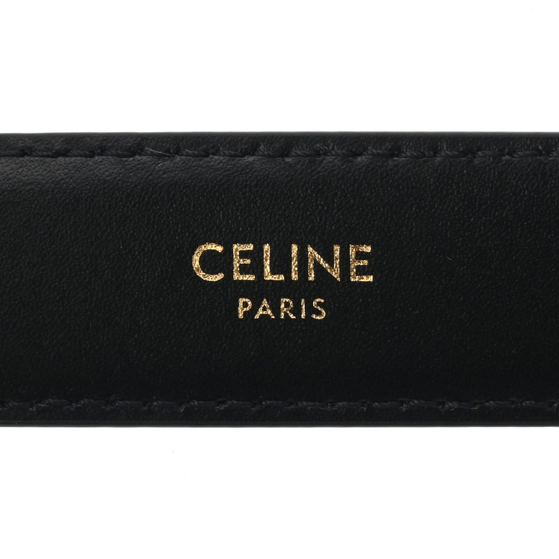 セリーヌミディアム トリオンフ 黒 ゴールド金具 メンズ レザー ベルト