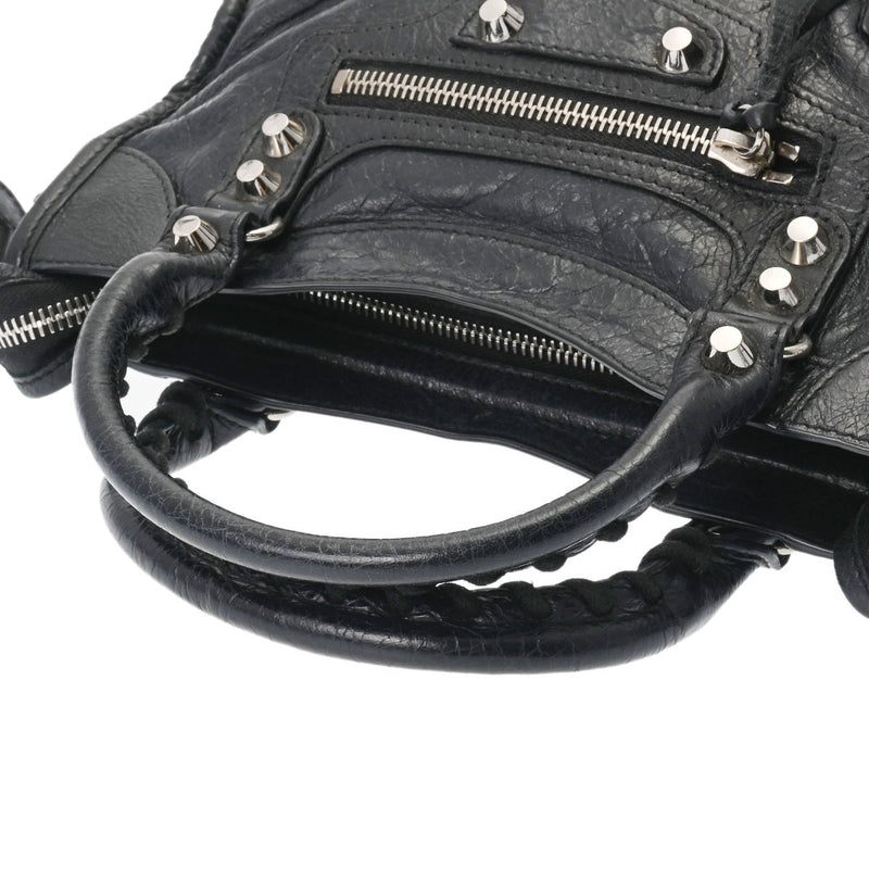 バレンシアガクラシック ミニ シティ 2WAY 黒 シルバー金具 レディース