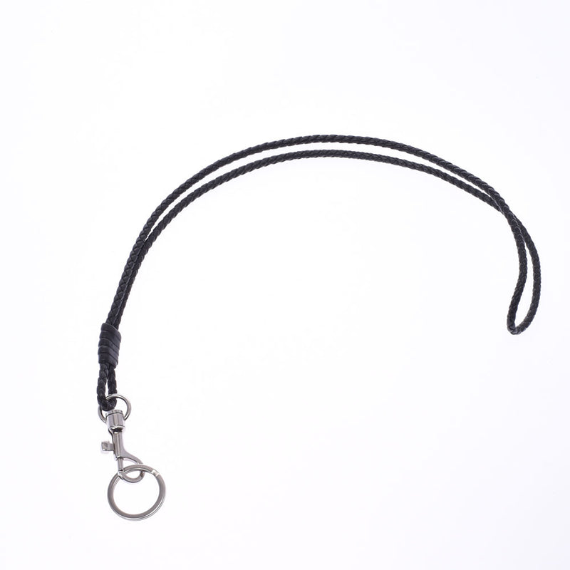 ボッテガヴェネタネックストラップ イントレチャート 黒 シルバー金具