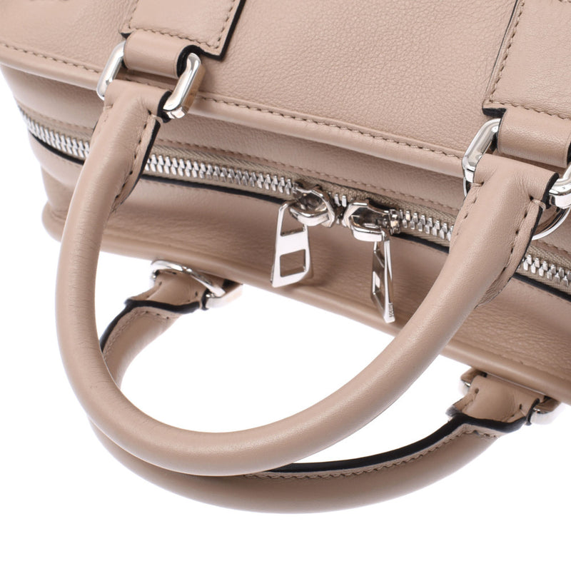 ロエベアマソナ28 2WAYバッグ ベージュ シルバー金具 レディース