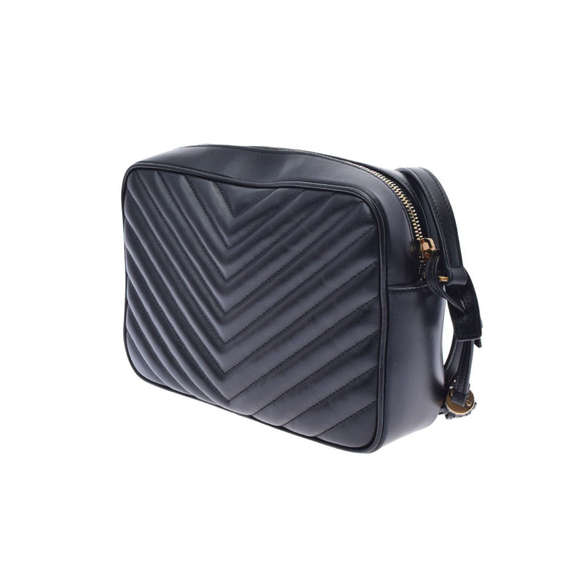 サンローランカメラバッグ 黒 ゴールド金具 レディース ショルダー