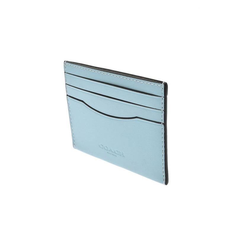 コーチカードケース 水色 ユニセックス カーフ パスケース COACH 中古