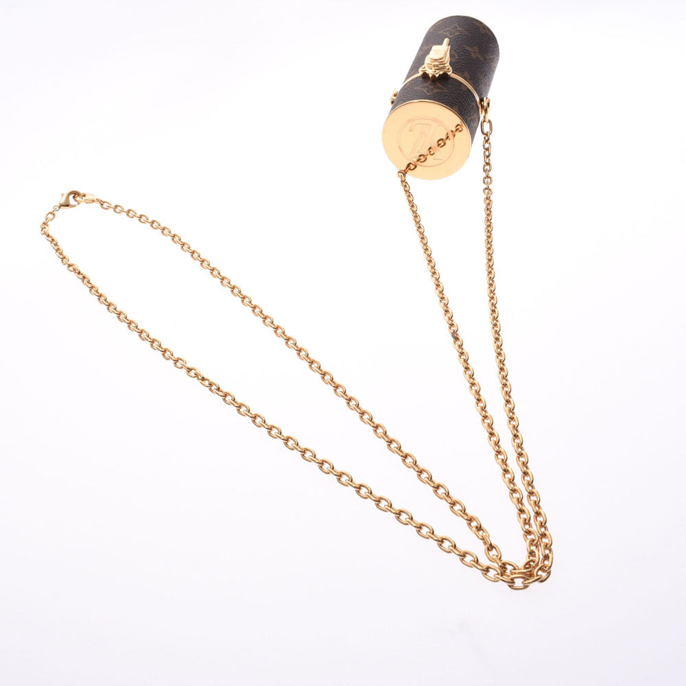 ルイヴィトンリップスティックケース 14145 ブラウン/ゴールド金具