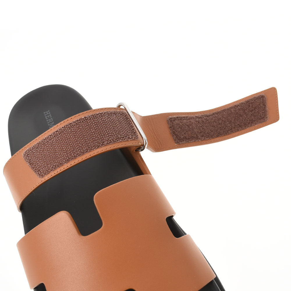 エルメスHモチーフ サイズ44 茶/黒 メンズ レザー サンダル HERMES