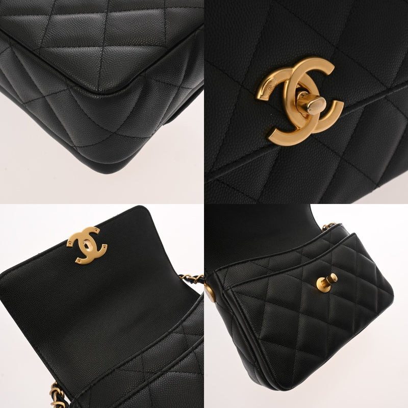 CHANEL シャネル マトラッセ チェーン ミニ フラップバッグ ブラック
