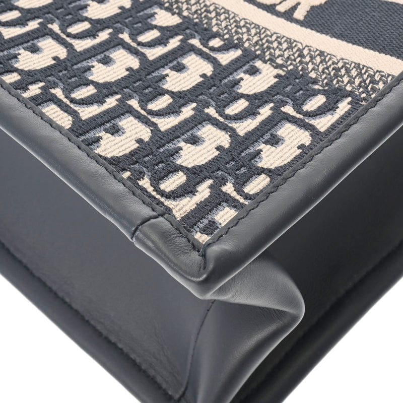 クリスチャンディオールブックトート スモール ネイビー/ベージュ