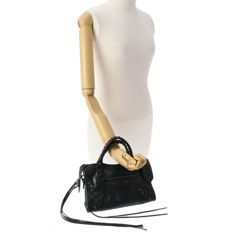 バレンシアガクラシックミニシティ 2WAY ショルダー 黒 ゴールド金具