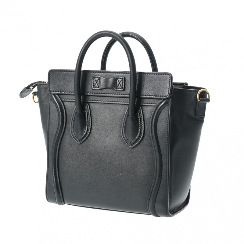 セリーヌラゲージ ナノ ブラック ゴールド金具 レディース レザー