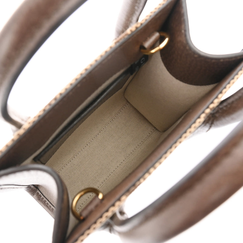 ✨極美品✨】グッチ ハンドバッグ GGキャンバス レザー ブラウン 極美