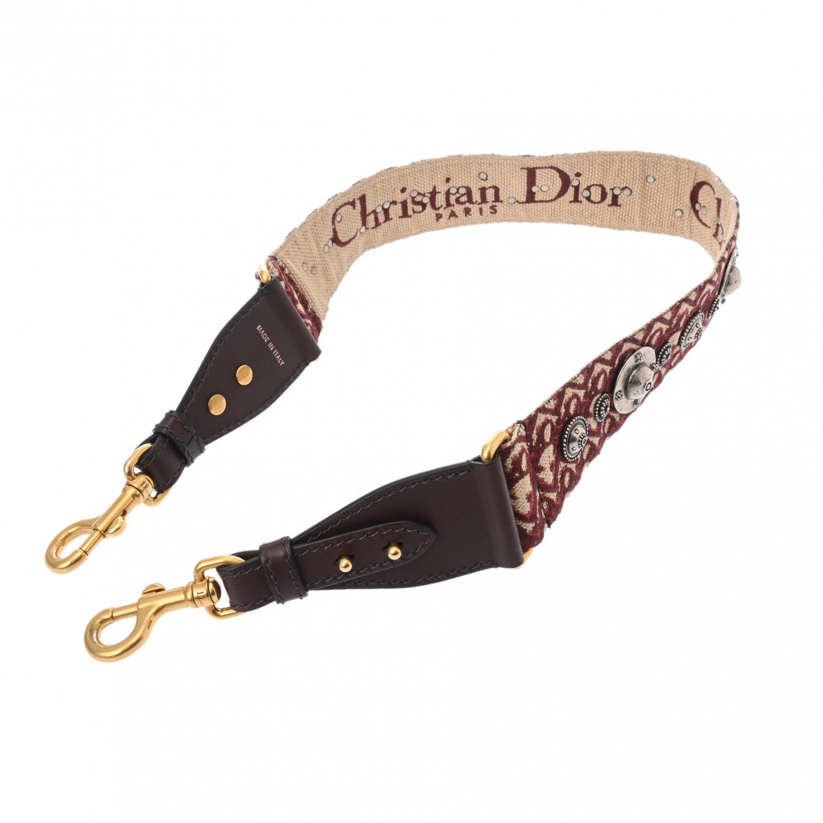 クリスチャンディオール バッグ用ストラップ スタッズ ボルドー
