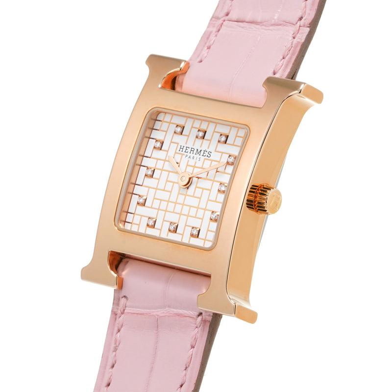 エルメス Hウォッチ ミニ 21mm 12Pダイヤ レディース 腕時計 HH1.202