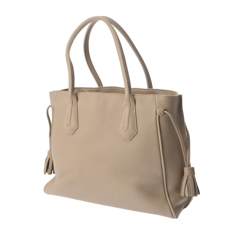 ロンシャンペネロペ ベージュ レディース レザー トートバッグ