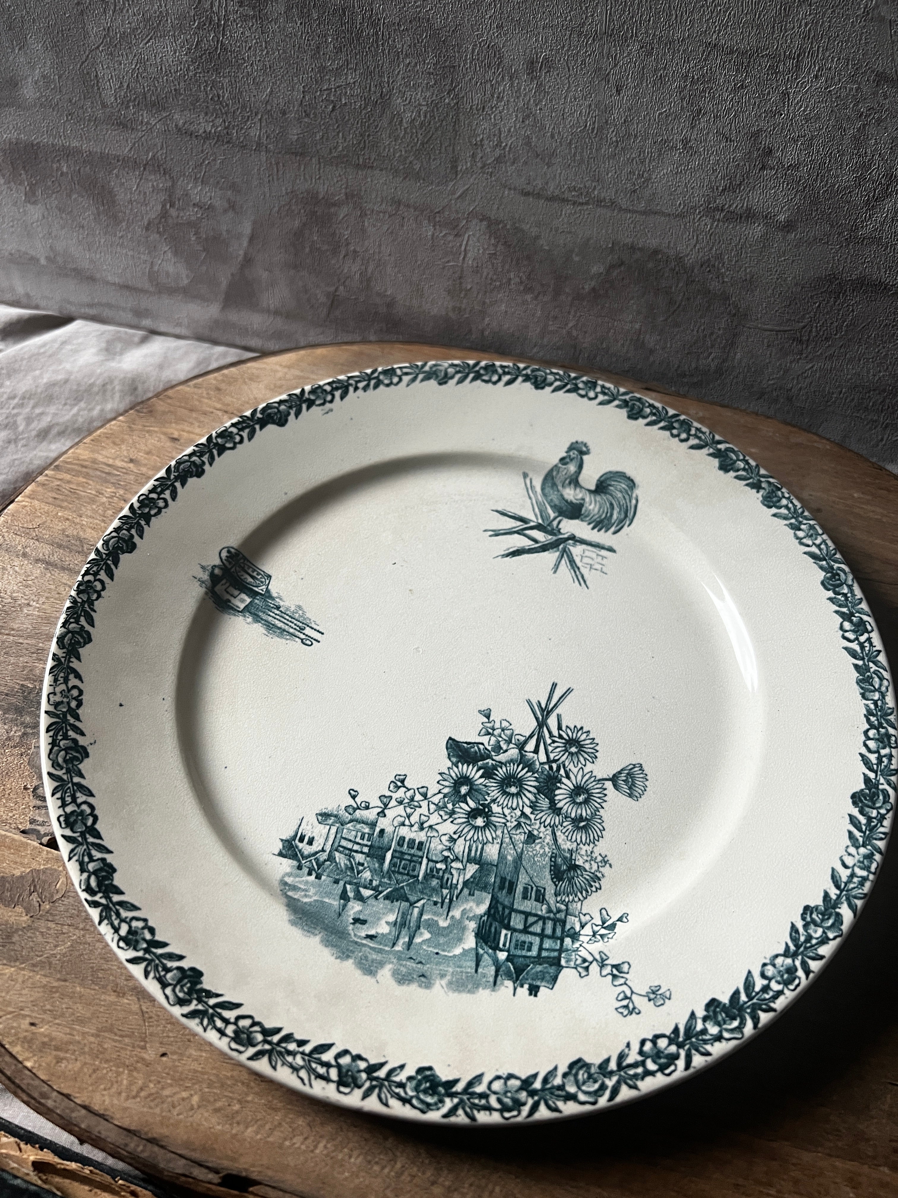 アンティーク皿(にわとり) – France Antique 銀色アンティーク